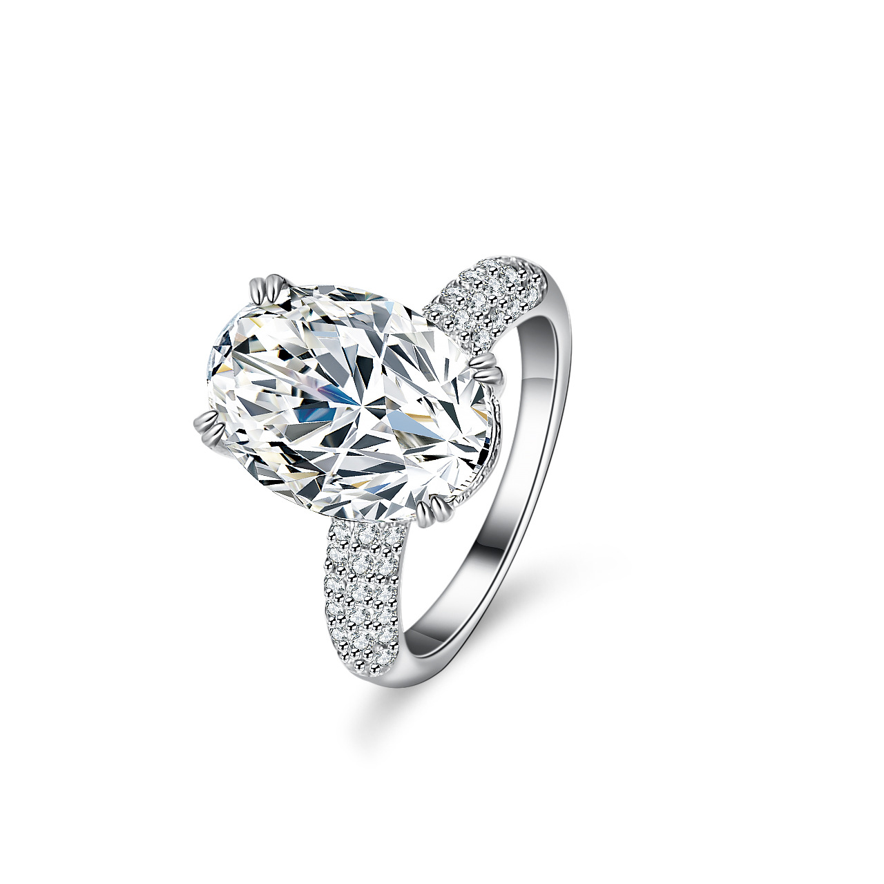 Alien 18K Gold Inlaid Moissani - Moissanite Engagement Ring 1 Carat ulasan dan harga