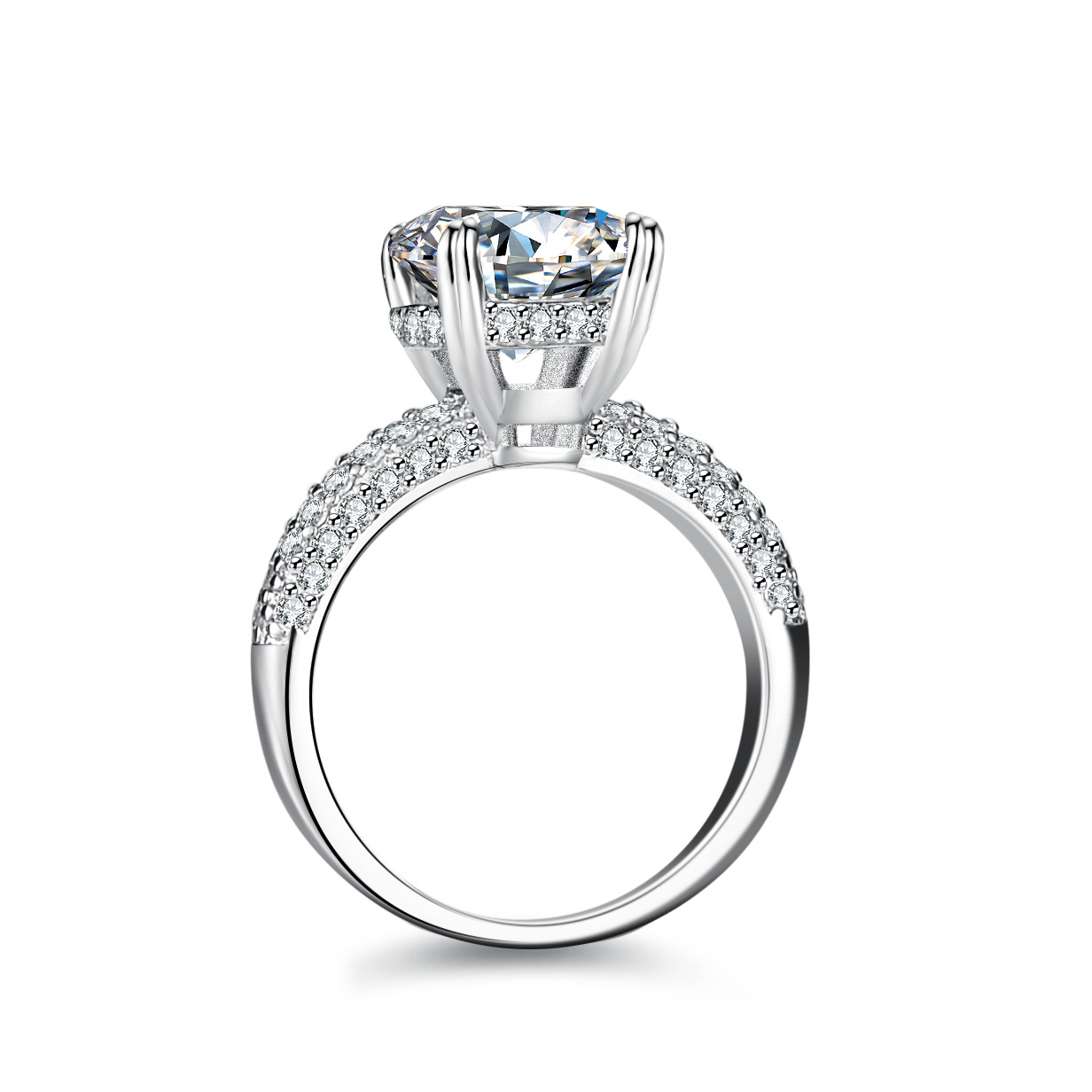 Alien 18K Gold Inlaid Moissani - Moissanite Engagement Ring 1 Carat ulasan dan harga
