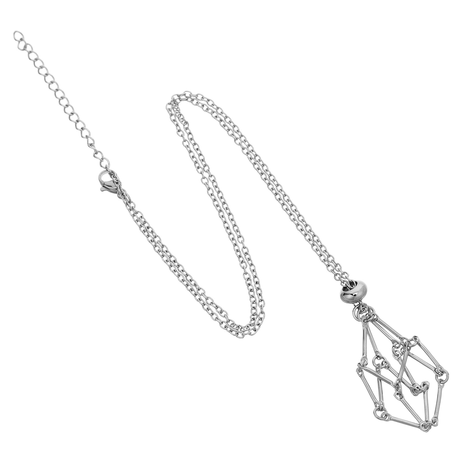 Crystal Holder Necklace Stainl - Crystal Pendant Necklace Natural Stone ulasan dan harga