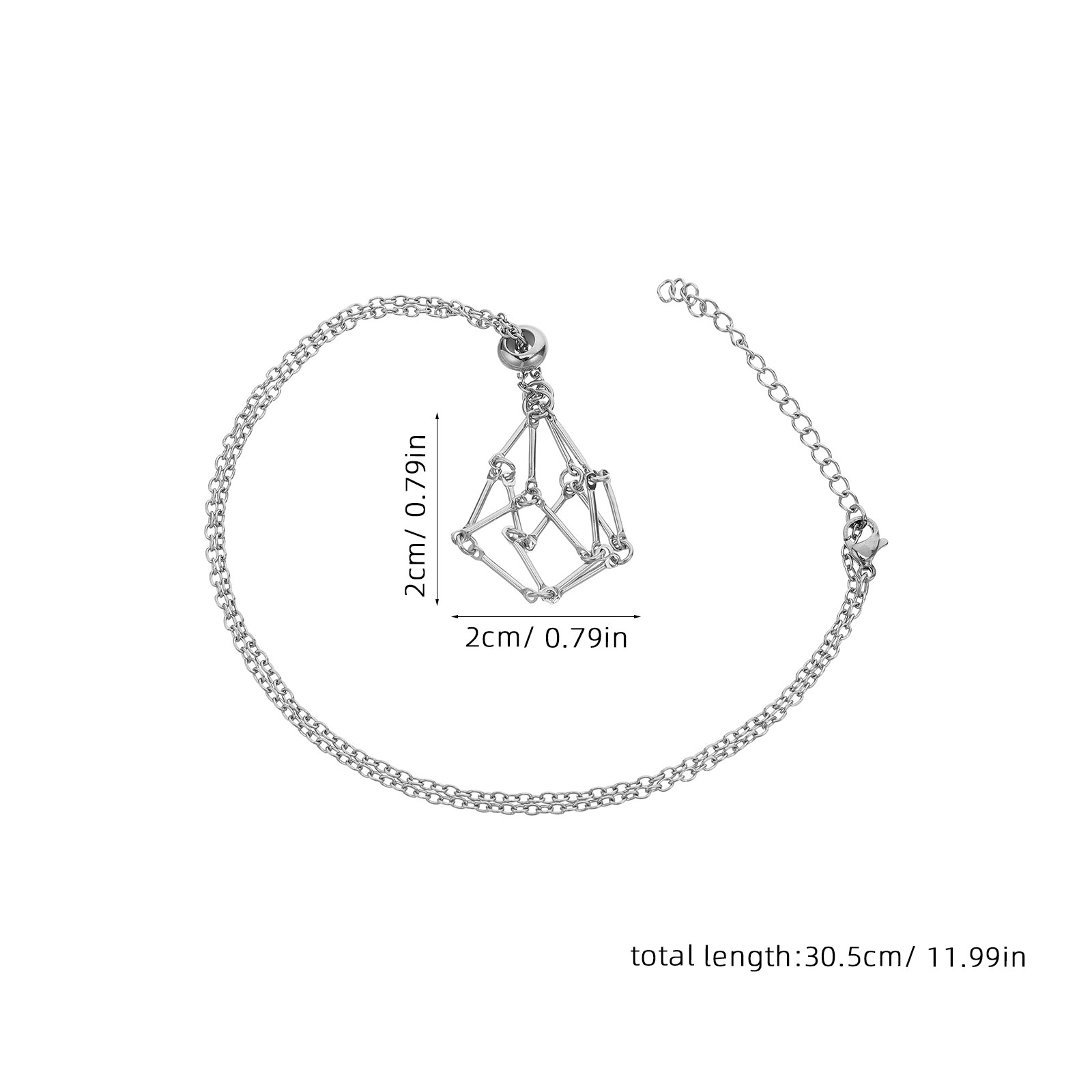 Crystal Holder Necklace Stainl - Crystal Pendant Necklace Natural Stone ulasan dan harga