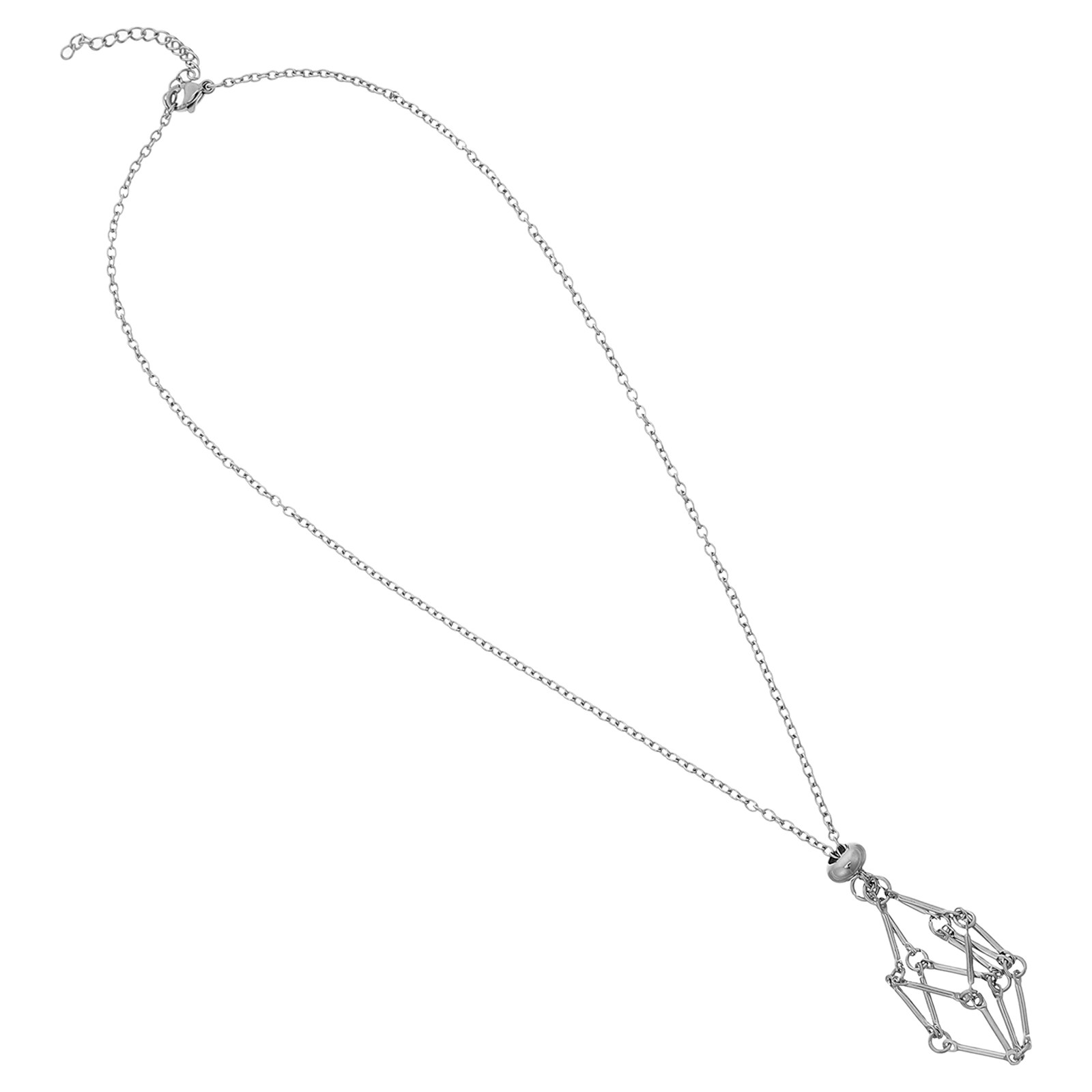 Crystal Holder Necklace Stainl - Crystal Pendant Necklace Natural Stone ulasan dan harga