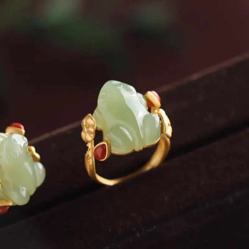 Green Jade Frog Rings Charms N - Rings ulasan dan harga