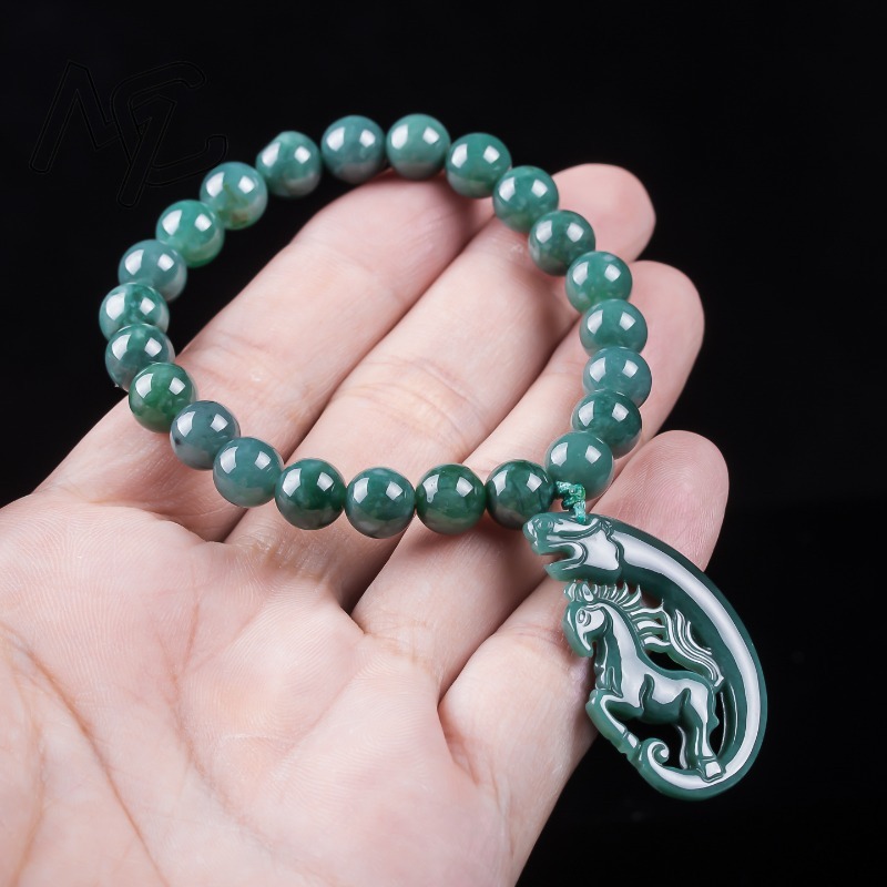 Natural Jadeite Blue Water Zod - Bracelets ulasan dan harga