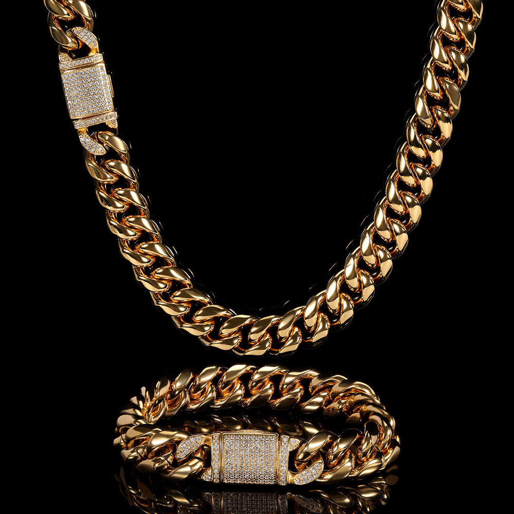 12mm Miami Mens Cuban Link Cha - Cuban Link Chain 12Mm ulasan dan harga