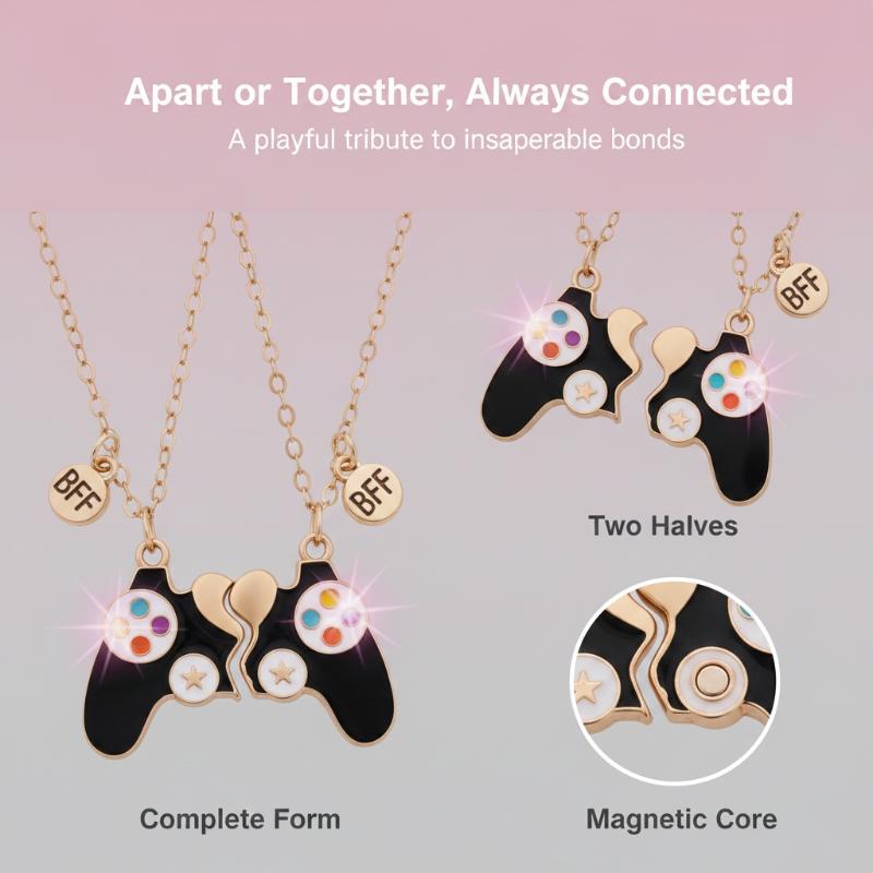 2Pcs Magnetic Game Controller  - Magnetic Couple Matching Necklaces ulasan dan harga