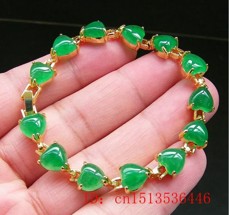 Natural Green Jade Agate LOVE  - Bracelets ulasan dan harga