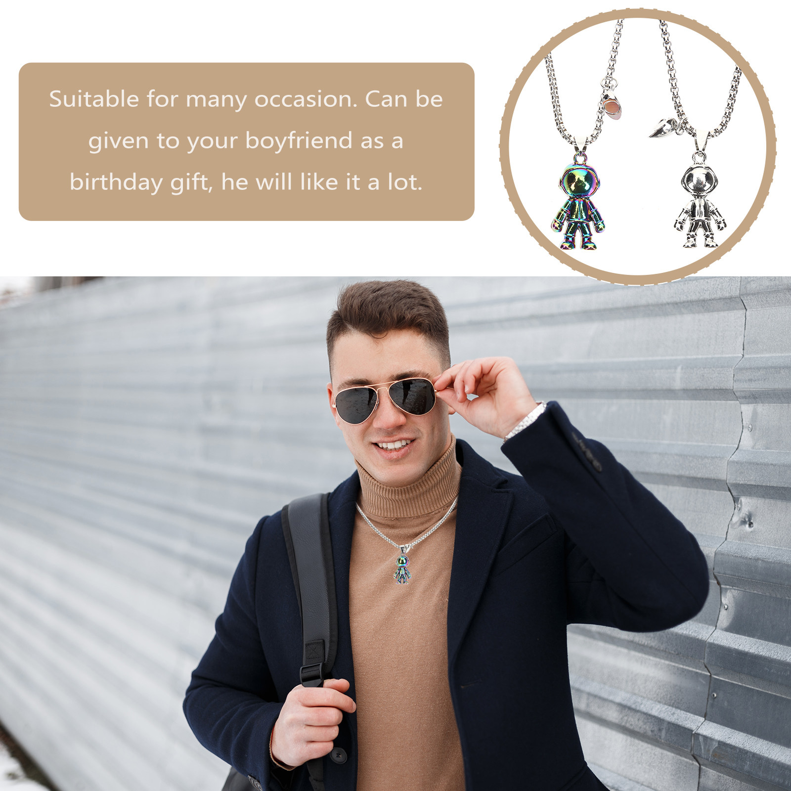 1Pair Matching Couple Necklace - Magnetic Couple Matching Necklaces ulasan dan harga