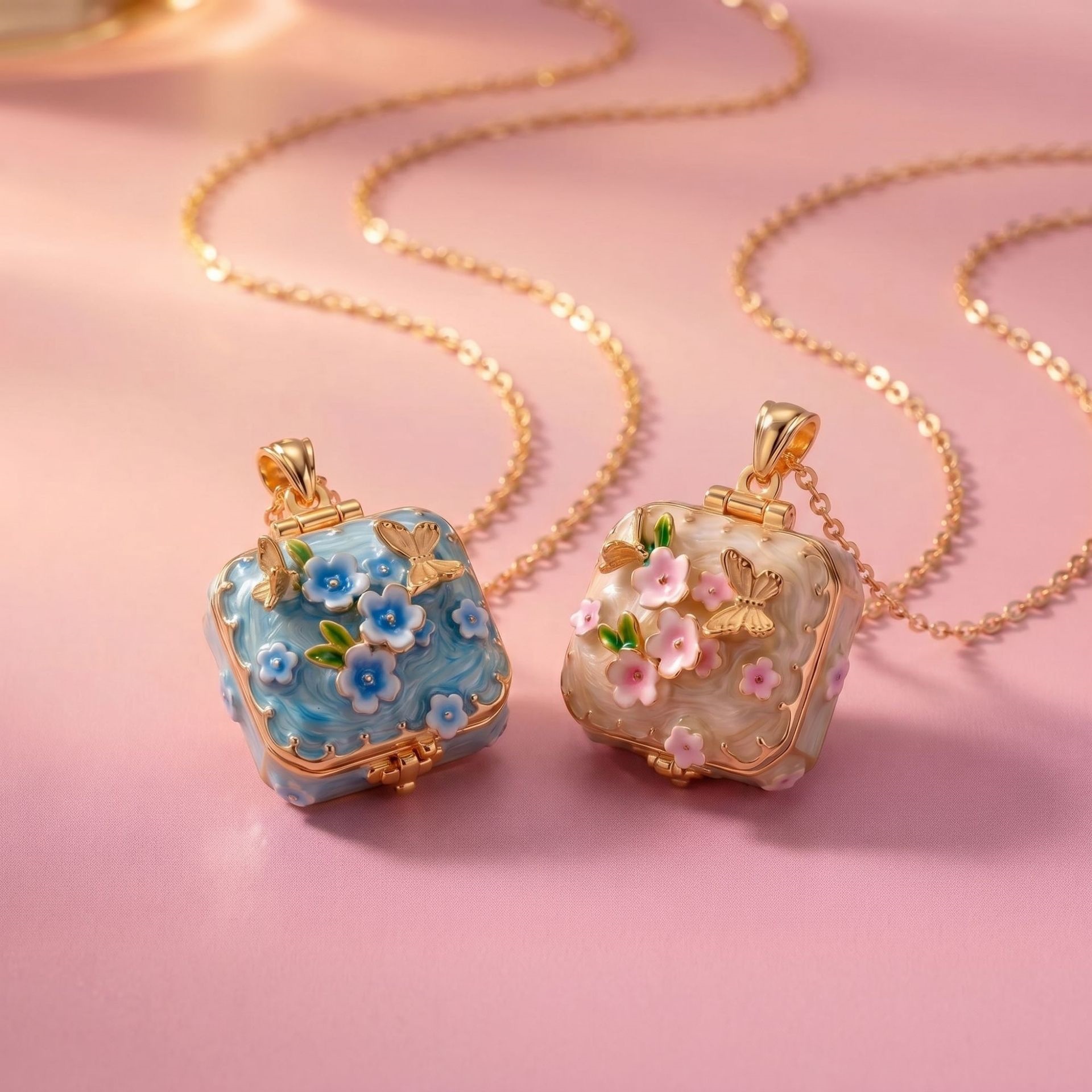 Opening Closing Box Necklace F - Heart Locket Necklace Photo ulasan dan harga