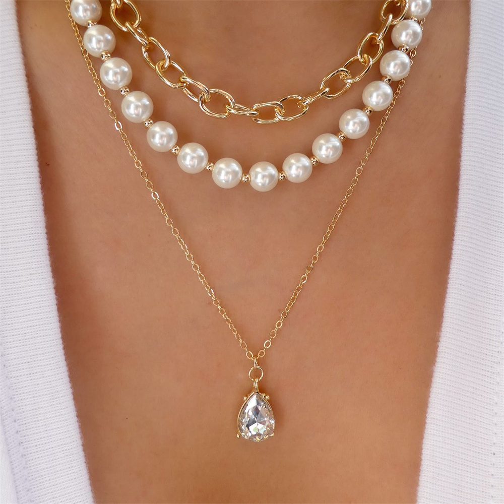 Trendy Gold-plate Geometric Be - Pearl Choker Necklace Vintage ulasan dan harga