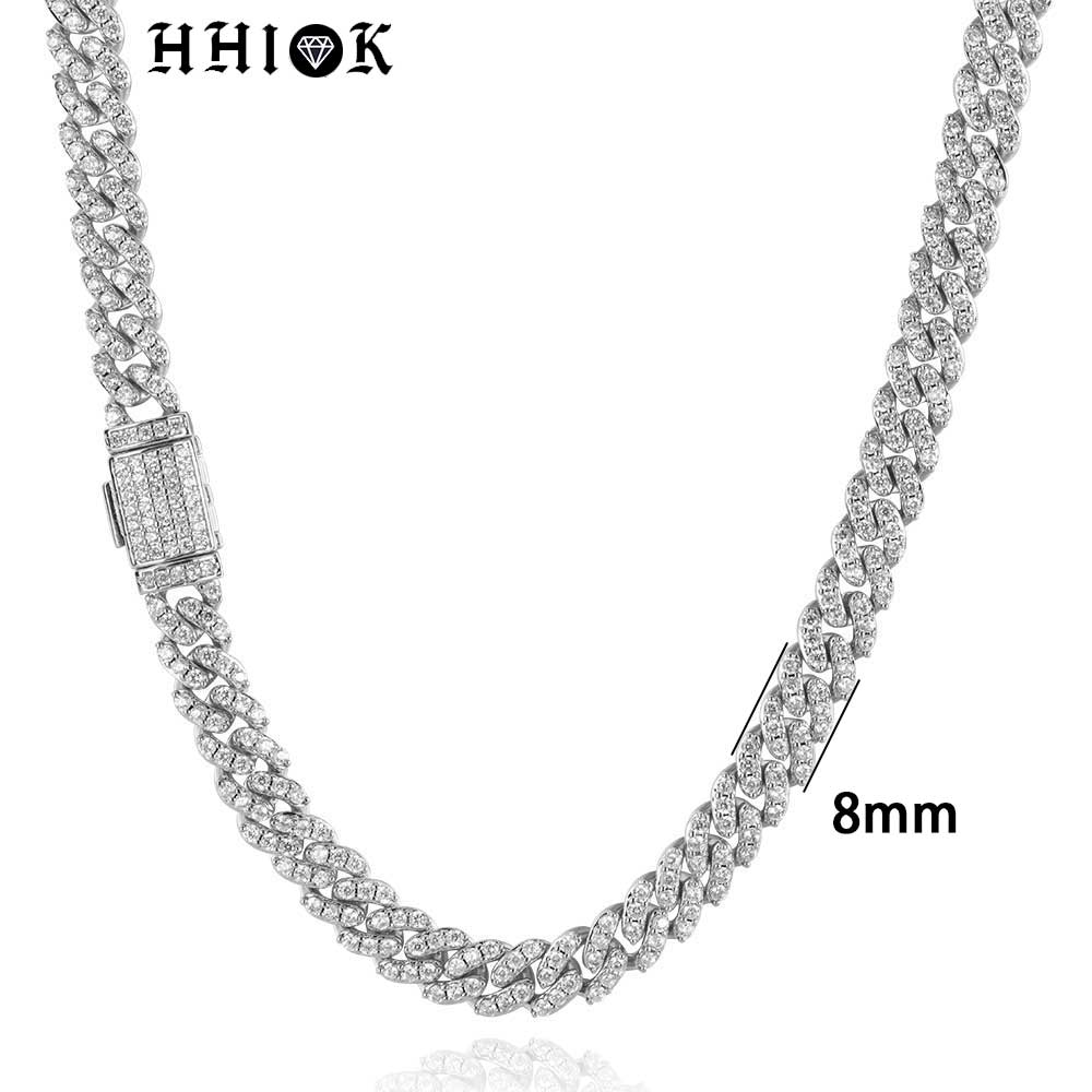 8MM1Row Zircon Women's Necklac - Cuban Link Chain 12Mm ulasan dan harga