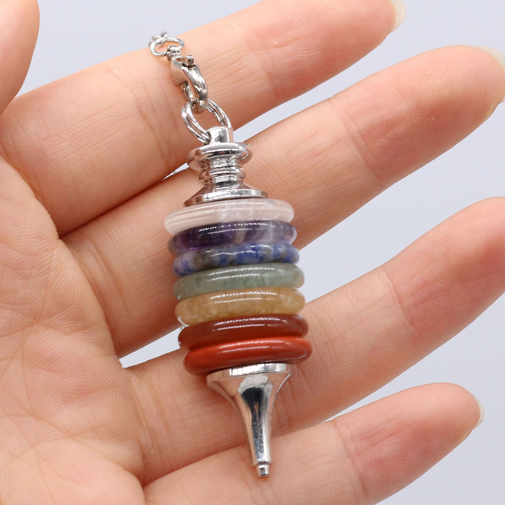 Natural Stone Chakra Pendulum  - Crystal Pendant Necklace Natural Stone ulasan dan harga