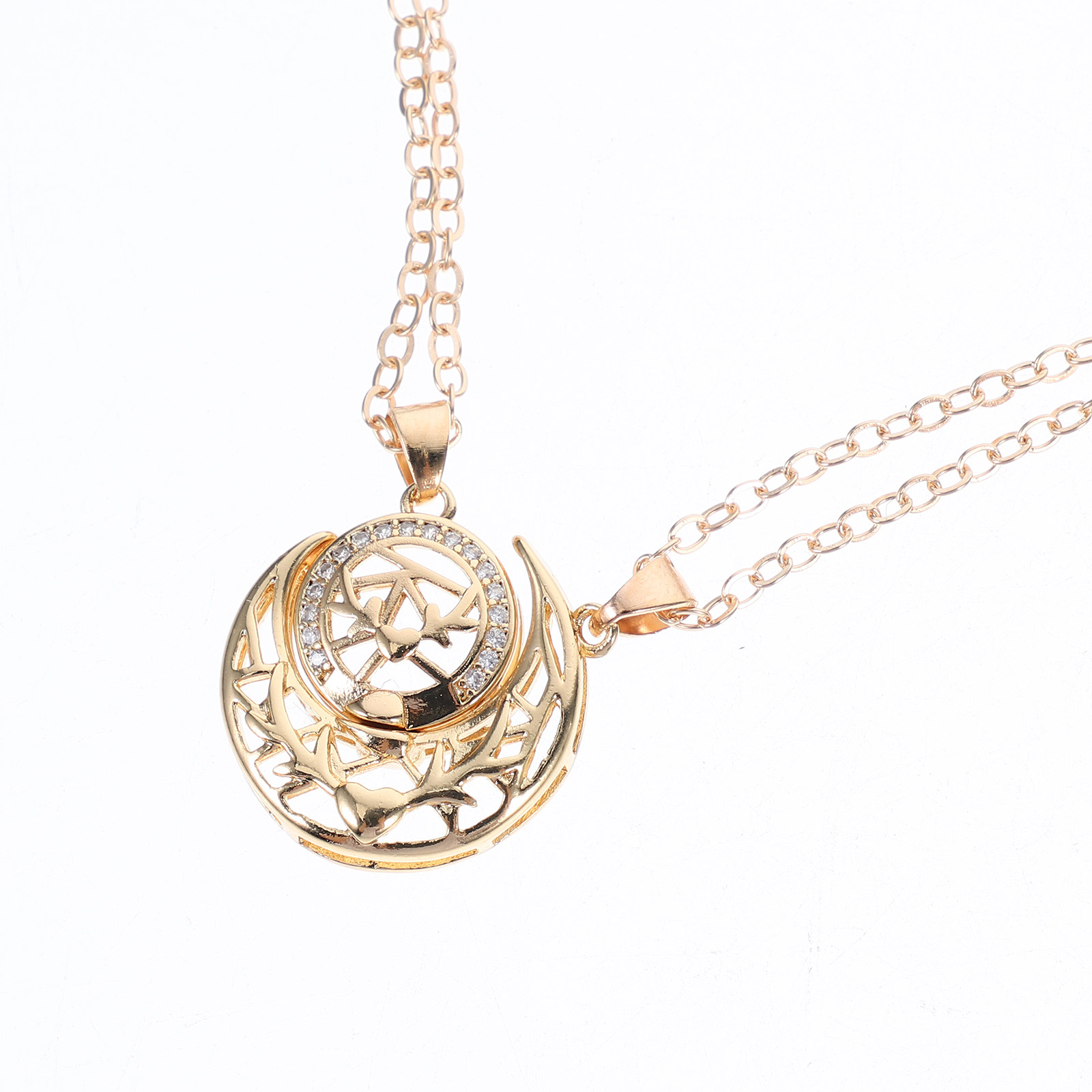 1Pair Sun Moon Necklace for Co - Magnetic Couple Matching Necklaces ulasan dan harga