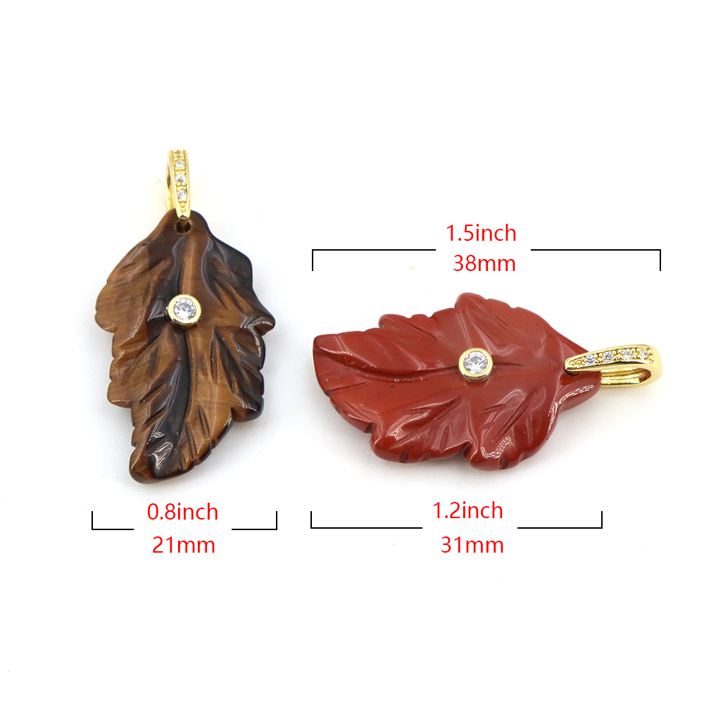 Natural Stone Crystal Leaf wit - Crystal Pendant Necklace Natural Stone ulasan dan harga