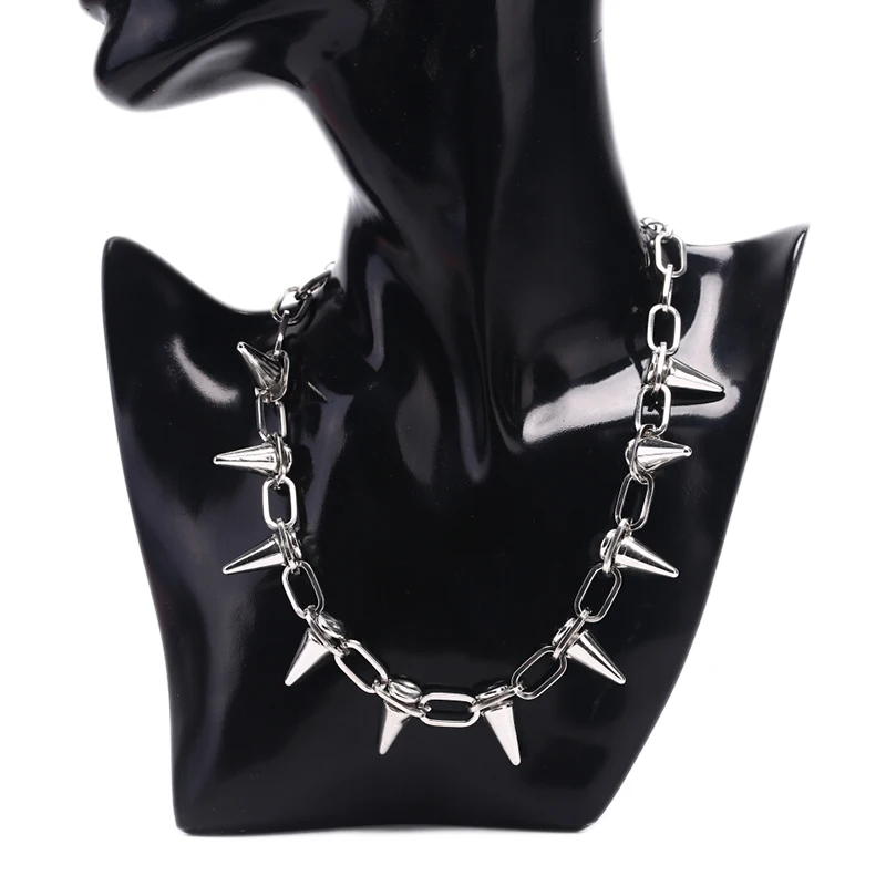 Goth Rock Biker Spike Rivet Co - Goth Punk Spike Choker ulasan dan harga