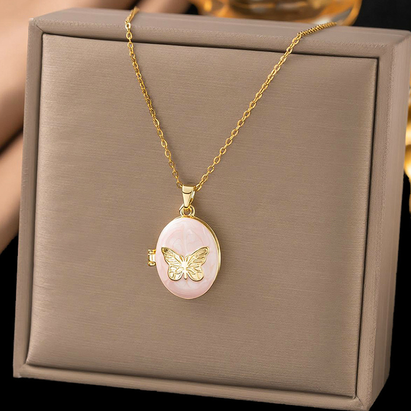 ANENJERY 316L Stainless Steel  - Heart Locket Necklace Photo ulasan dan harga