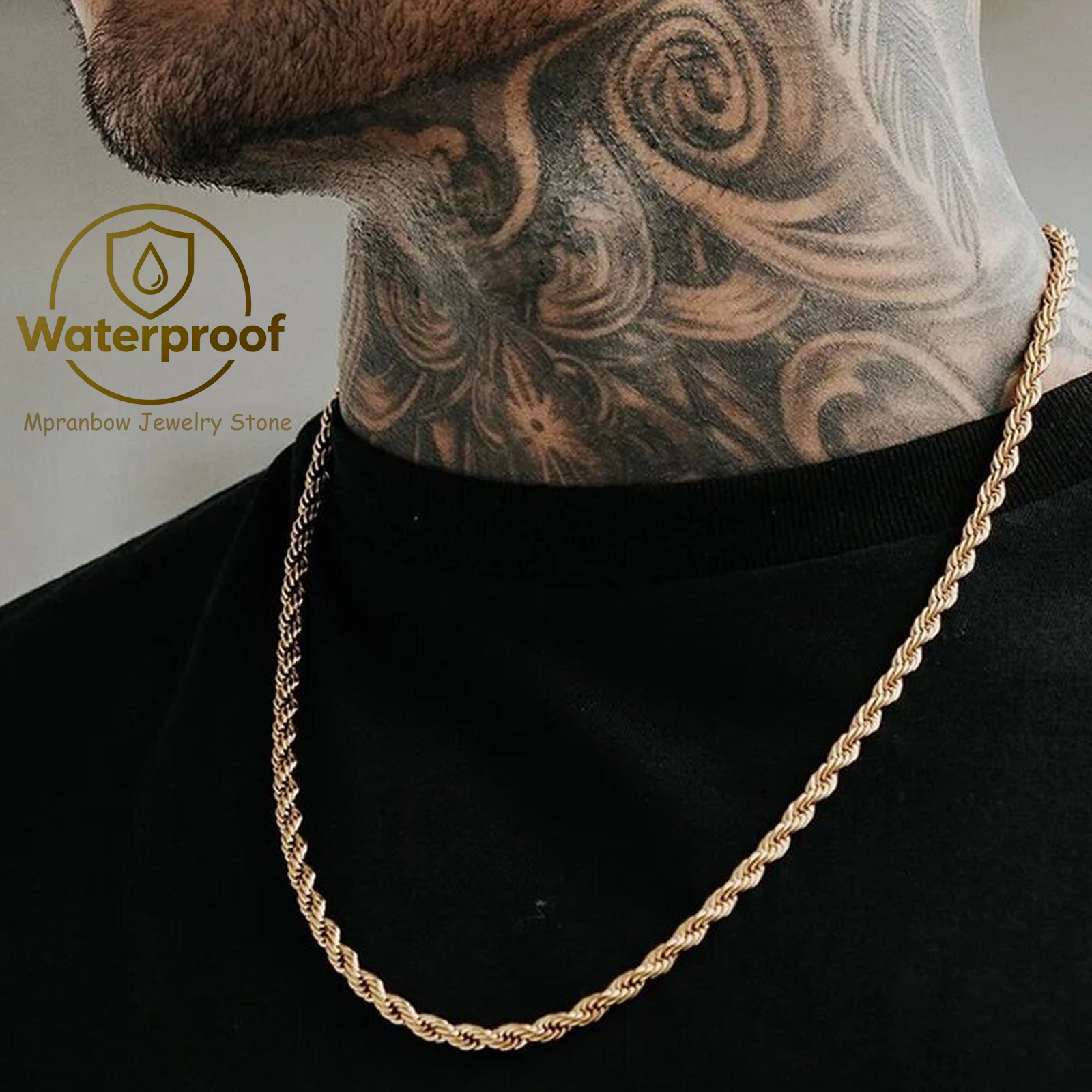 Punk Vintage Rope Chain Neckla - Cuban Link Chain 12Mm ulasan dan harga