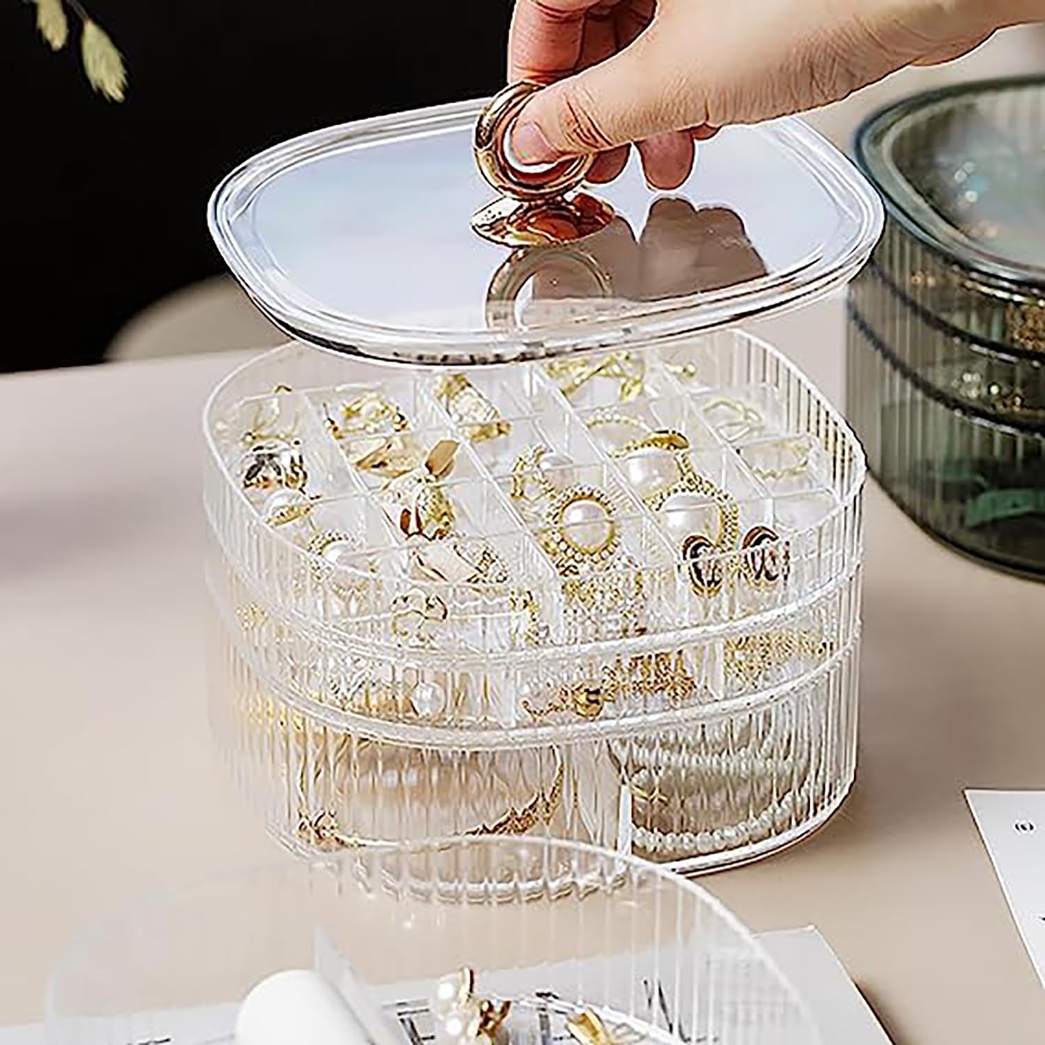 Transparent Jewelry Box 3-Laye - Rings ulasan dan harga