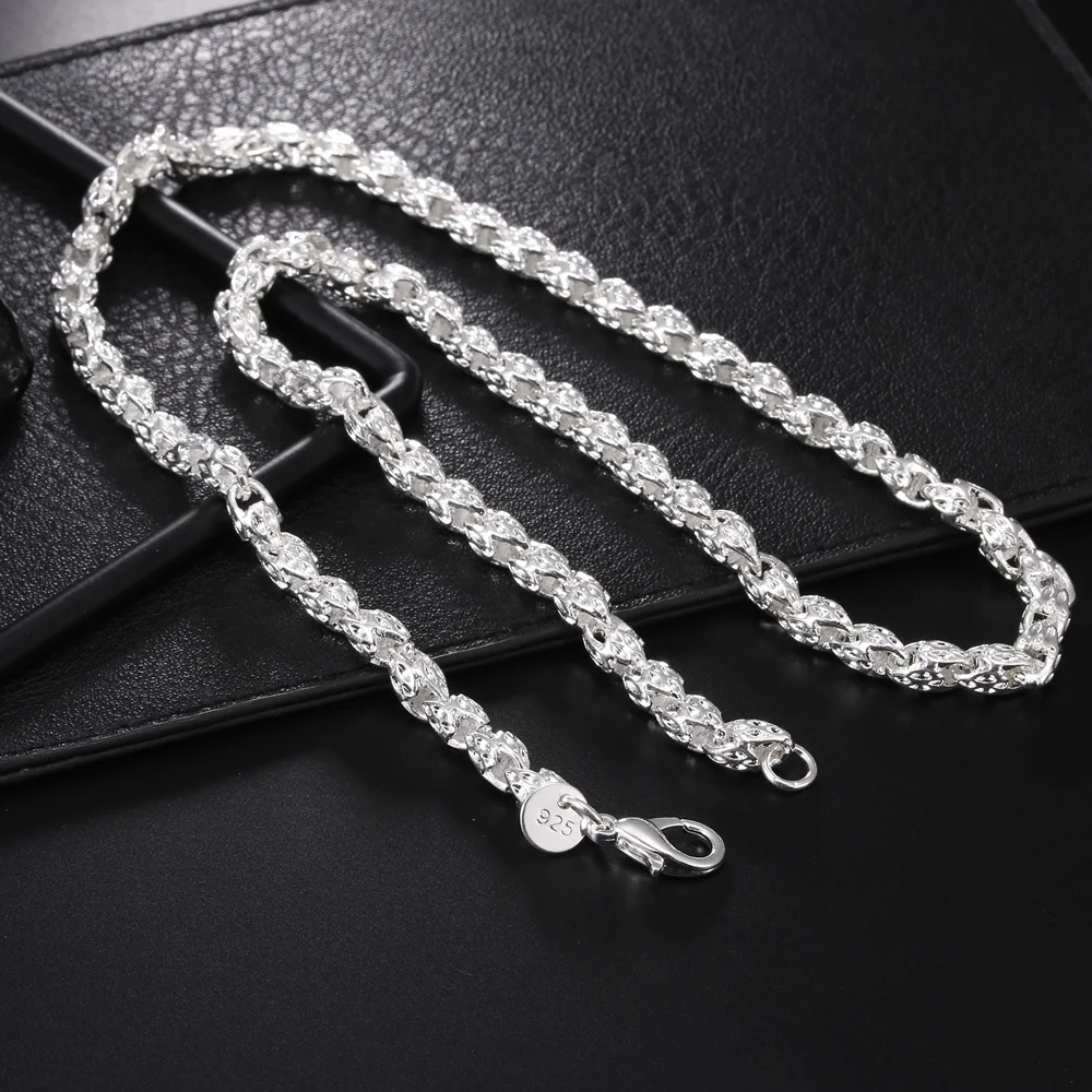Hot charms 925 Sterling Silver - 925 Sterling Silver Chain Necklace Men ulasan dan harga
