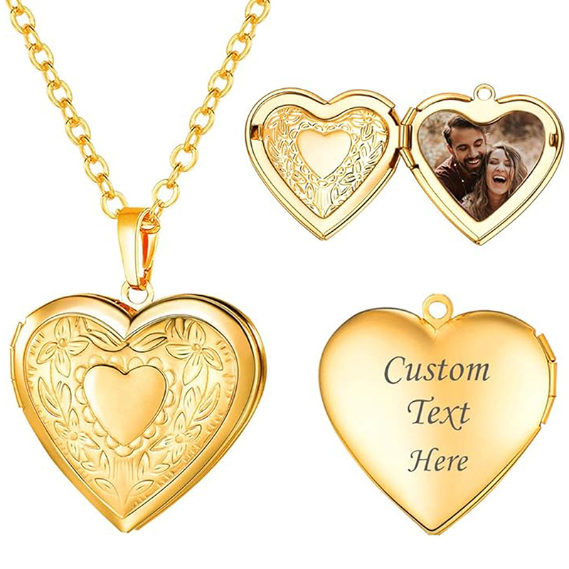 Personalized Locket Necklace C - Heart Locket Necklace Photo ulasan dan harga