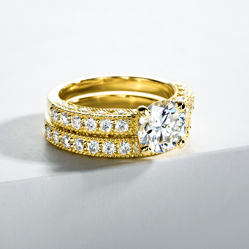 Ring Set For Women 925 Sterlin - Moissanite Engagement Ring 1 Carat ulasan dan harga
