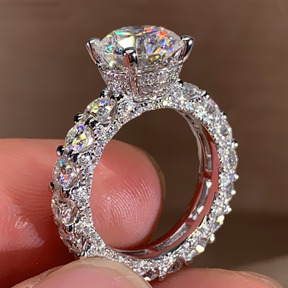 Custom Solid 18K Au750 White G - Moissanite Engagement Ring 1 Carat ulasan dan harga