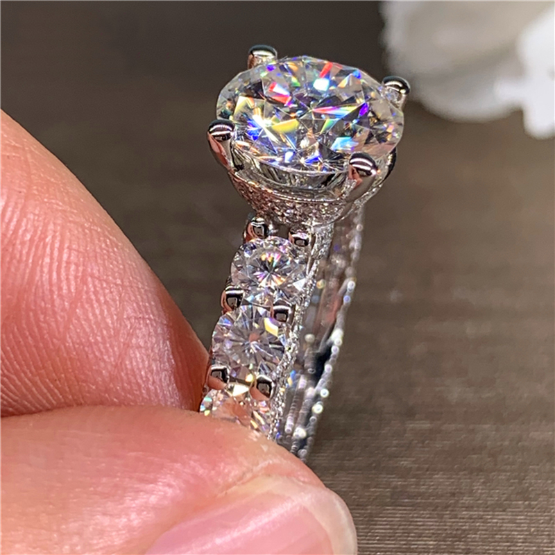 Custom Solid 18K Au750 White G - Moissanite Engagement Ring 1 Carat ulasan dan harga