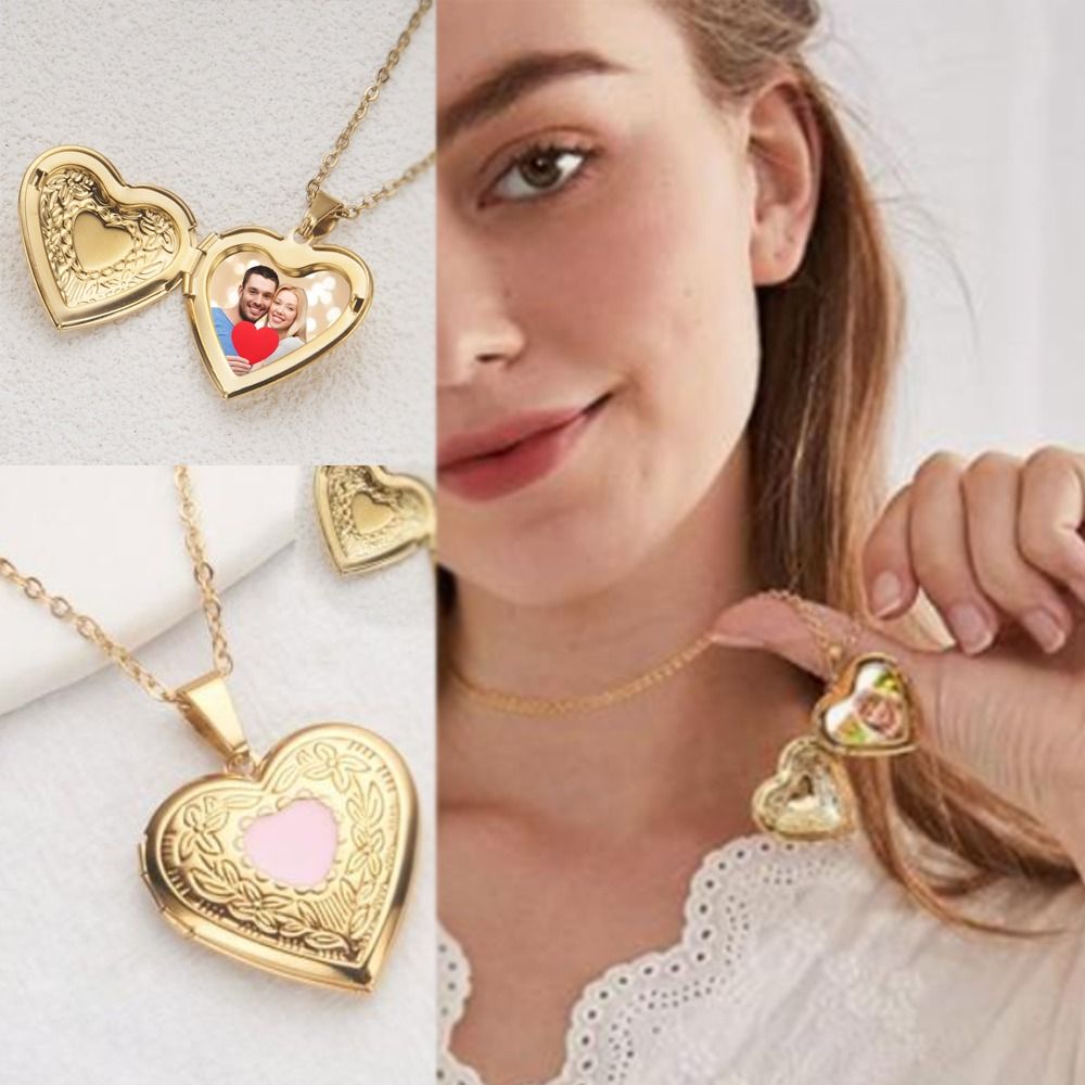 DIY Necklace Photo Picture Loc - Heart Locket Necklace Photo ulasan dan harga